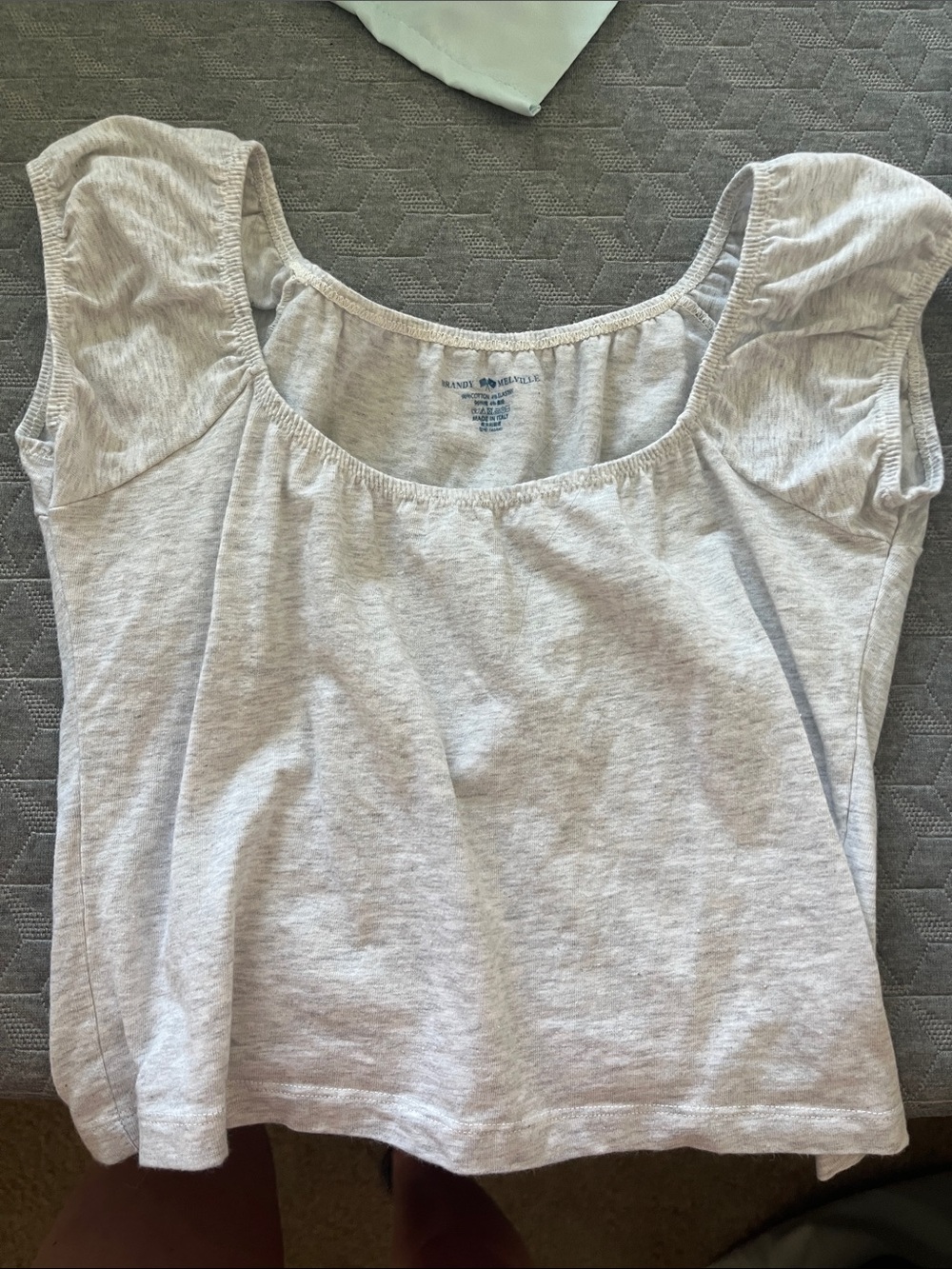 Brandy Melville Light Heather Gray Scoop Neck Crop Top